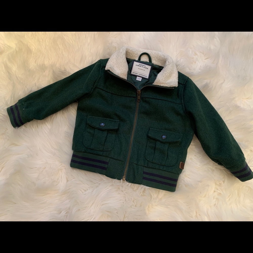 Janie & Jack Green Varsity Jacket